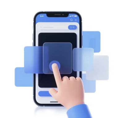 Hand tapping loan offers on a phone screen